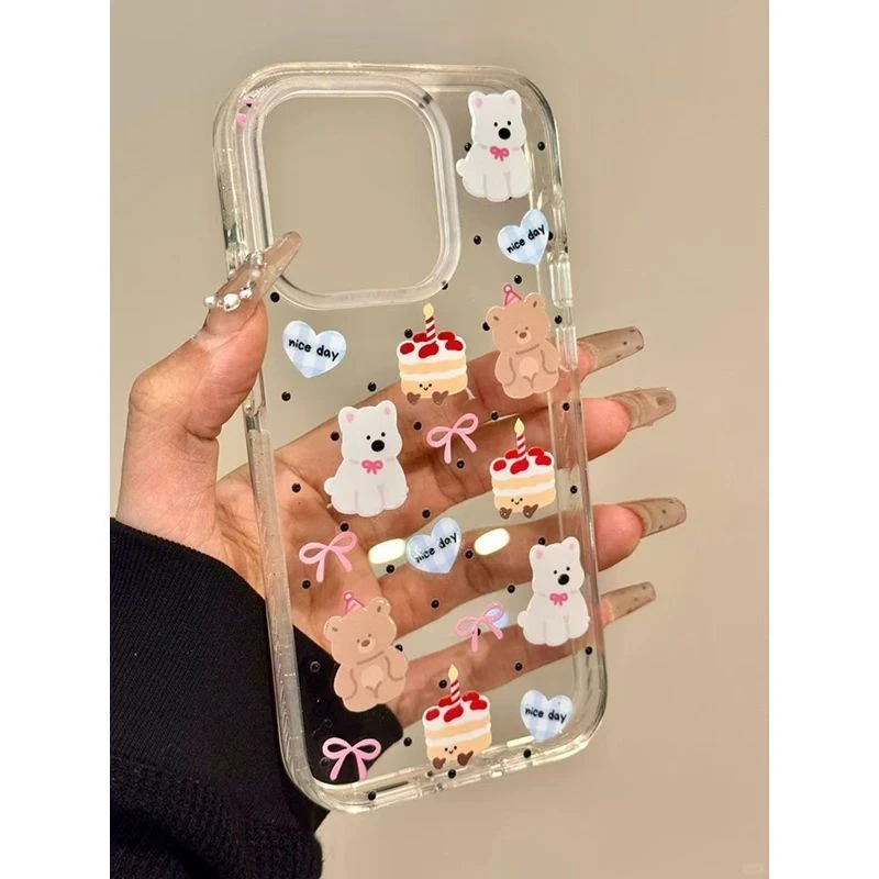 波点西高地蛋糕适用苹果iPhone15/16pro手机壳创意防摔个性14小众