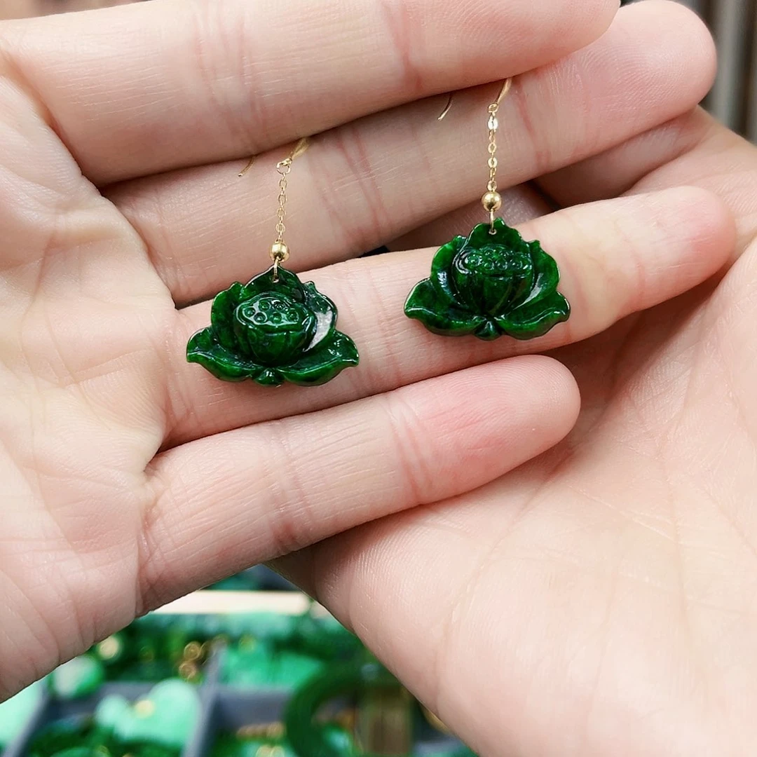 翡翠耳饰18K金镶嵌耳饰多样性