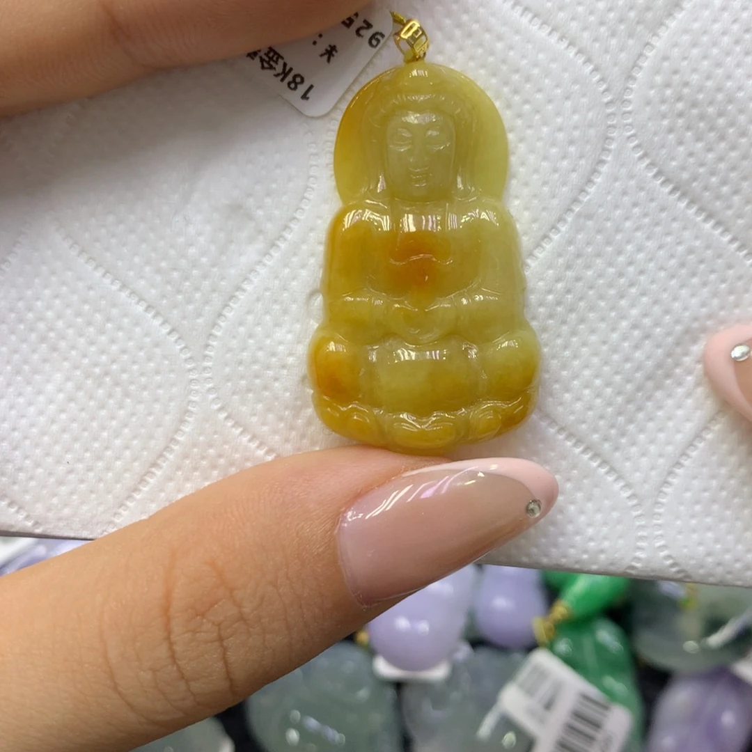 颈饰18K金镶嵌翡翠