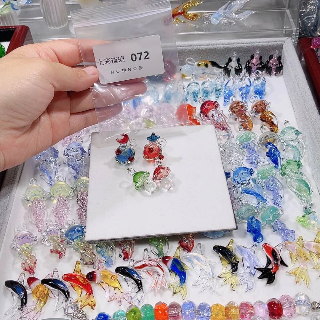 玻璃颈饰72四个挂件