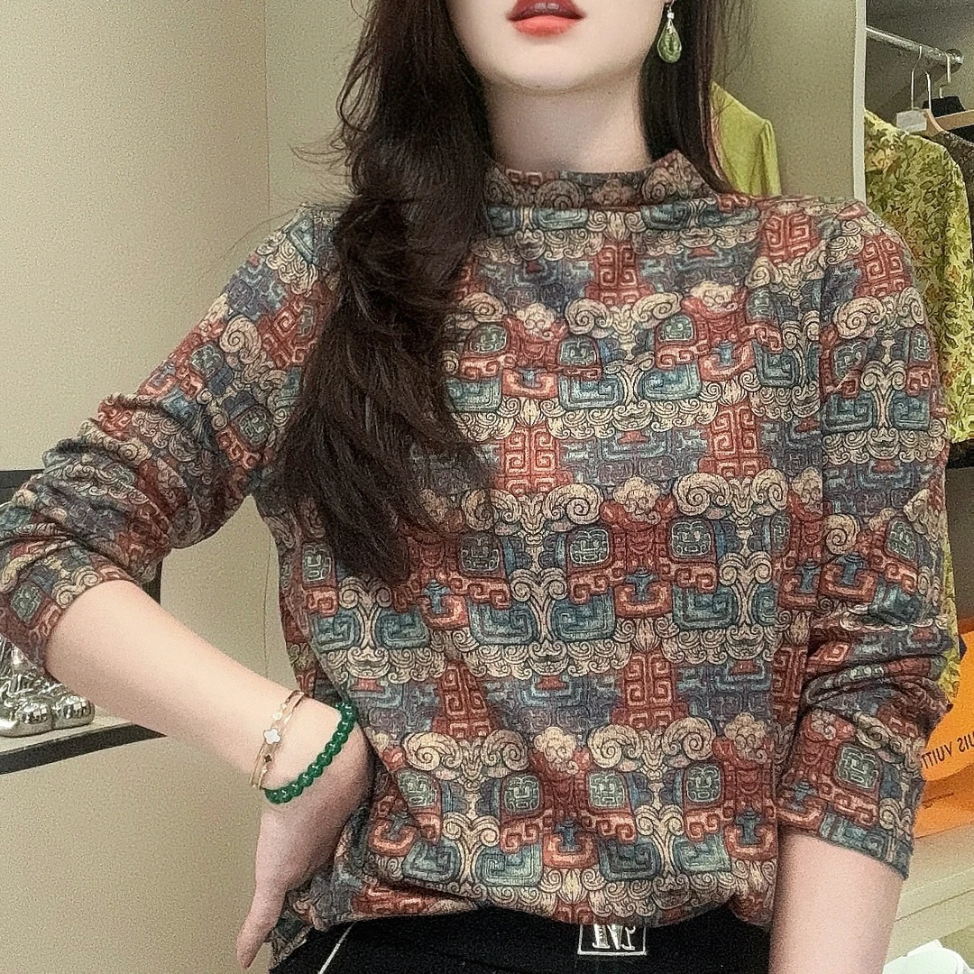 2024年新款复古工艺百搭打底衫长袖网红洋气时尚宽松Q24CD1953