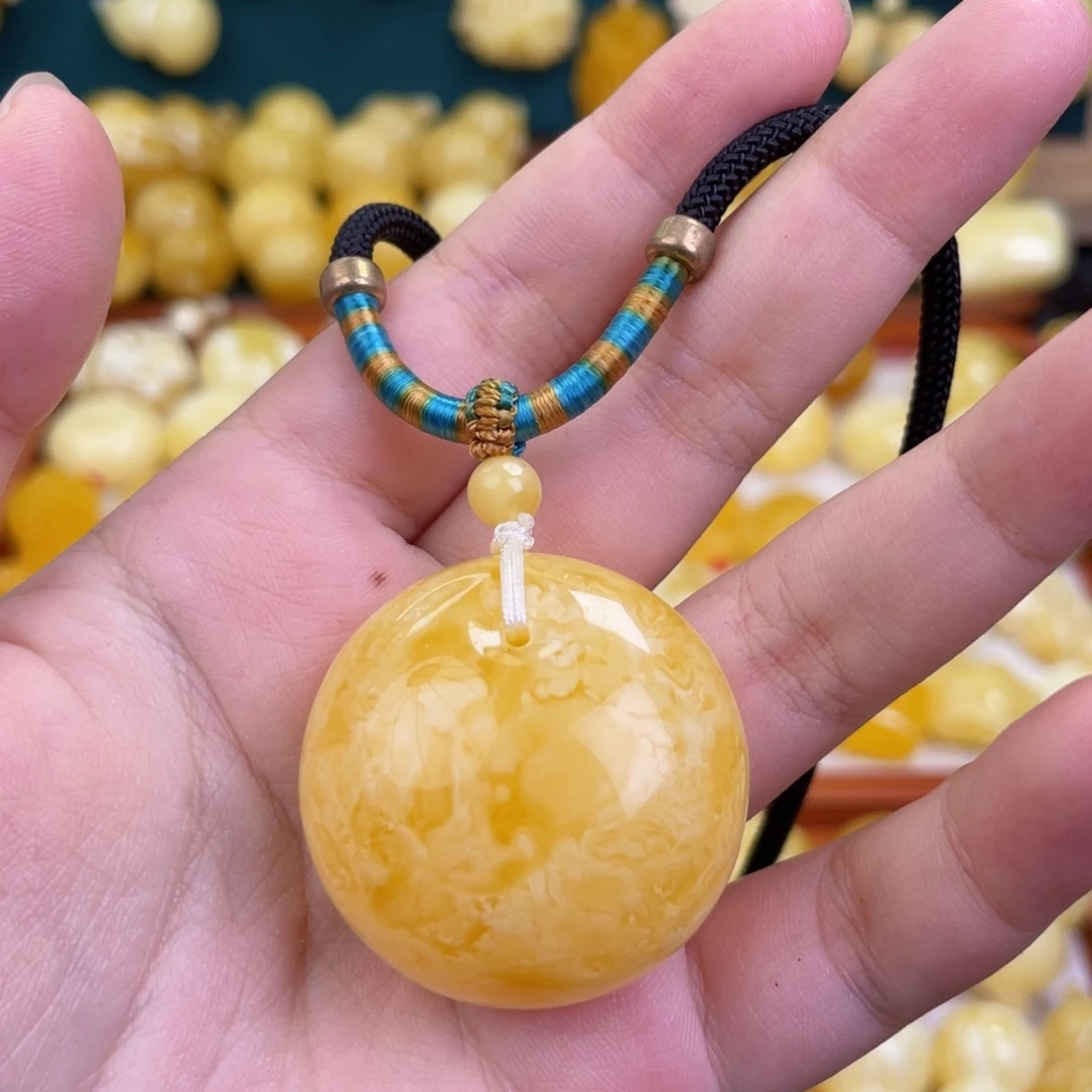 蜜蜡毛衣链未镶嵌蜜蜡