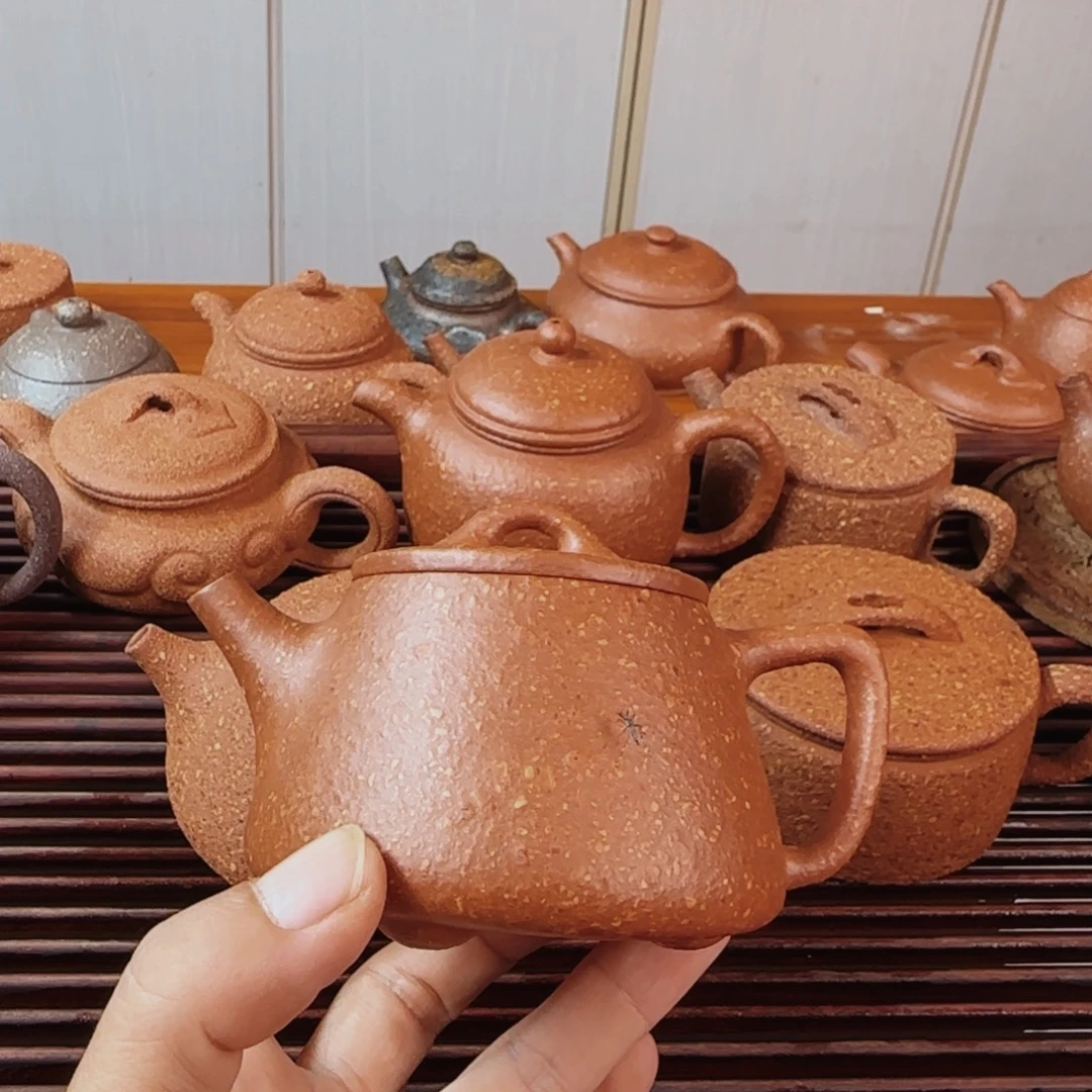 紫砂茶壶八目红降高瓢180cc