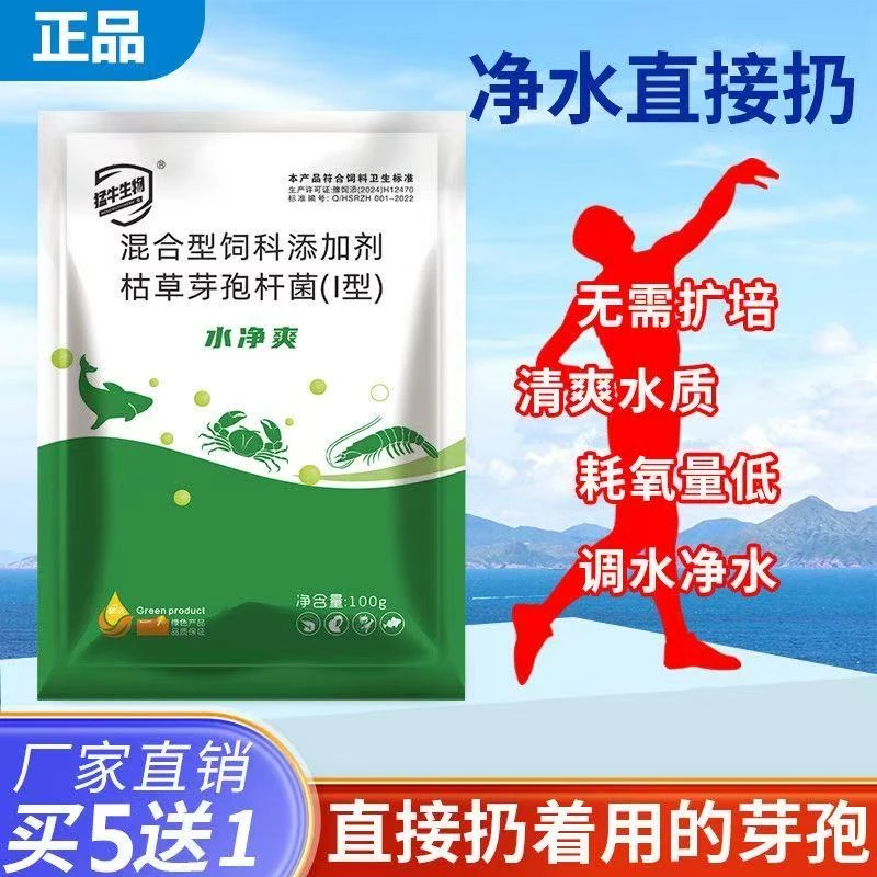 水净爽池塘鱼塘水产养殖调水净水枯草芽孢杆菌清爽水质调节剂