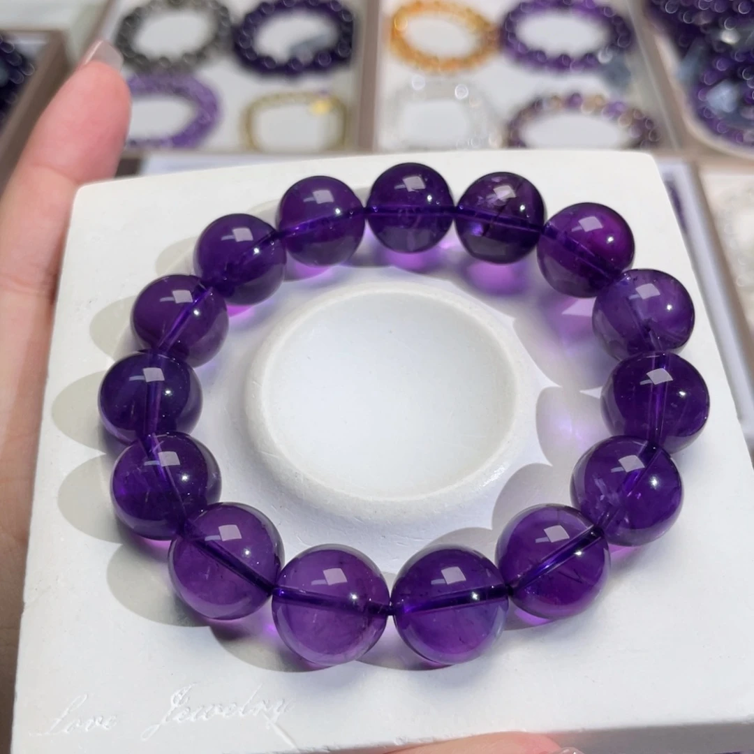 未镶嵌手串水晶乌拉圭紫水晶14m