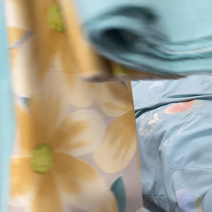 莫代尔纤维长绒棉蓝绿黄满花8米