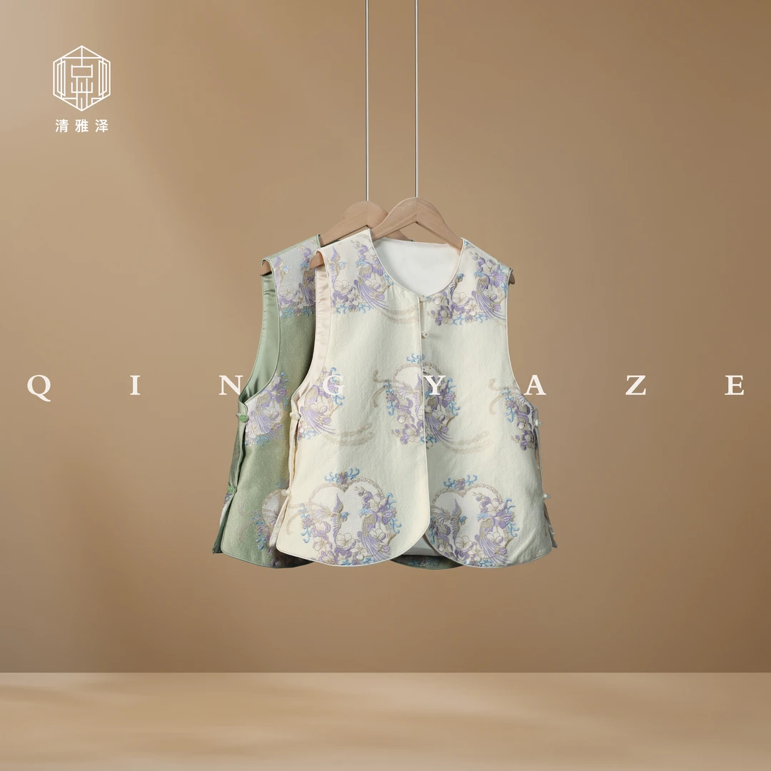 幻紫凤翎！重工刺绣新中式马甲！GZ5428