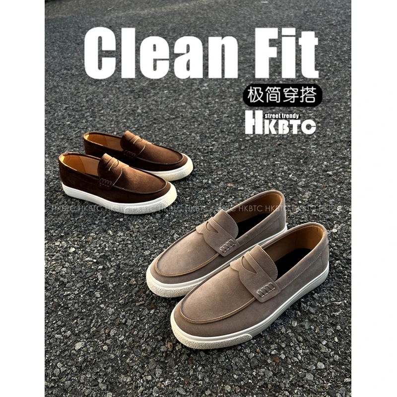 HKBTCstreet trendy夏季男款 中国风轻便 小众乐福鞋 百搭一脚蹬