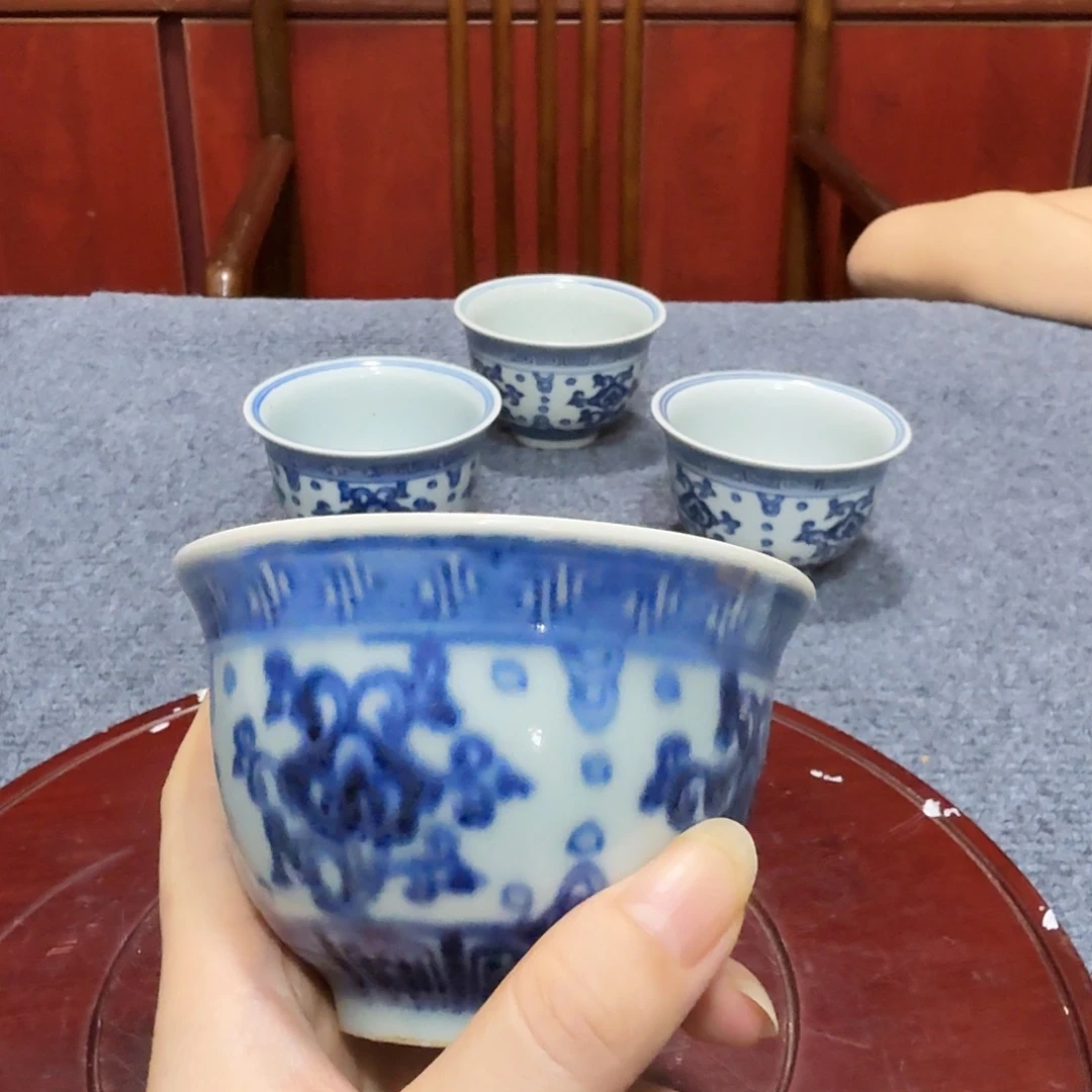山***室瓷片青花杯子一件完整