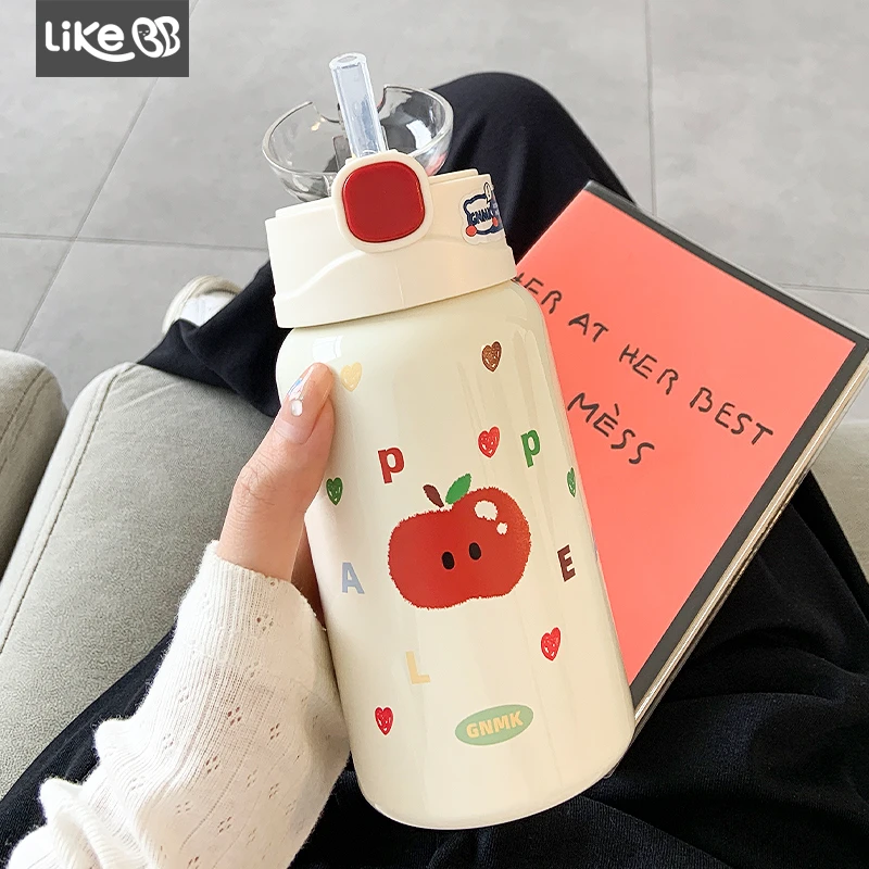 保温杯女生吸管水杯女新款2025高颜值可爱大人学生办公室便携杯子