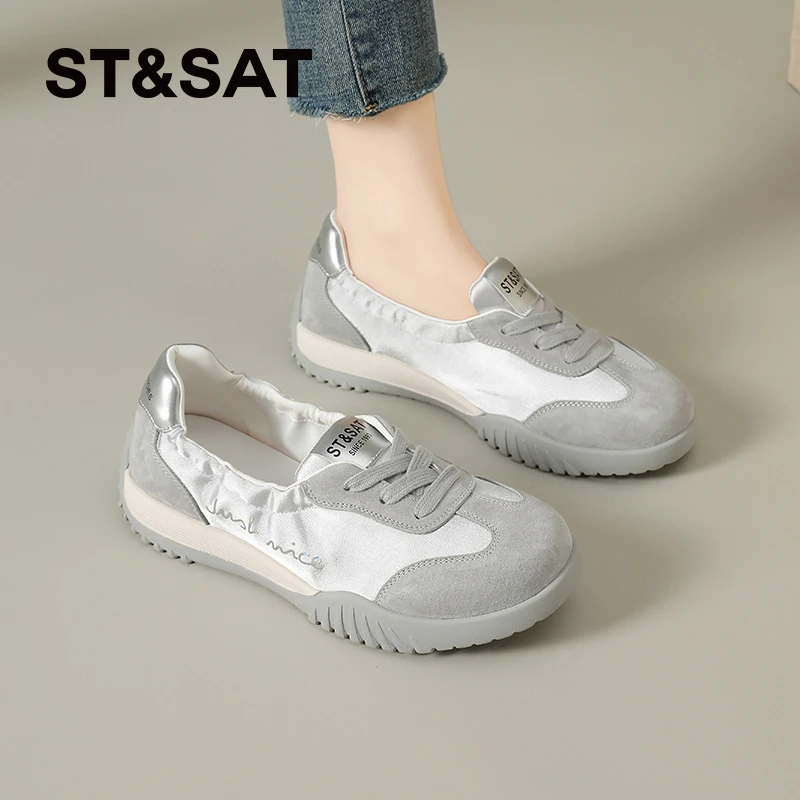 星期六日常百搭款防滑休闲鞋女士低跟简约风德训鞋ins超火阿甘鞋