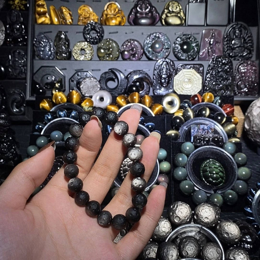 1***.黑曜岩未镶嵌手链