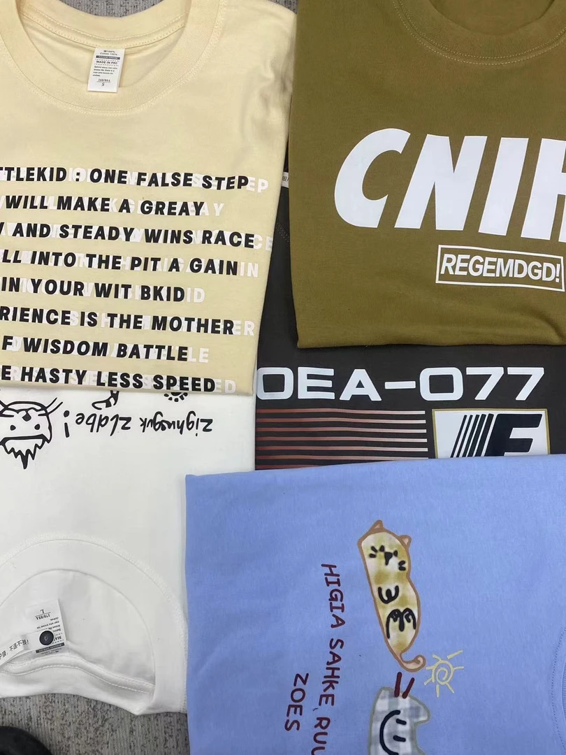 【悦舒琪】B176重磅纯棉宽松印花短袖T恤