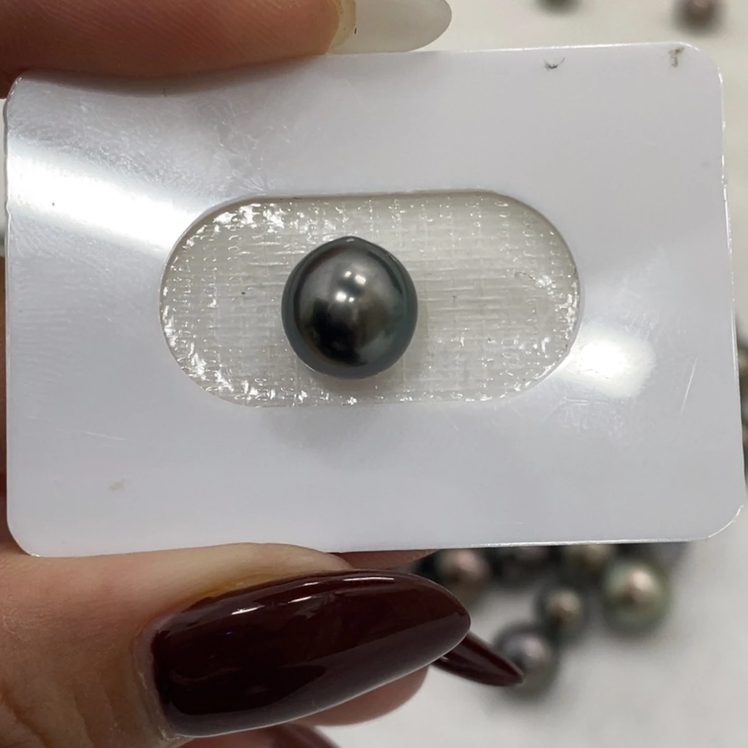 裸珠海水珍珠大溪地圆珠无暇8.9m