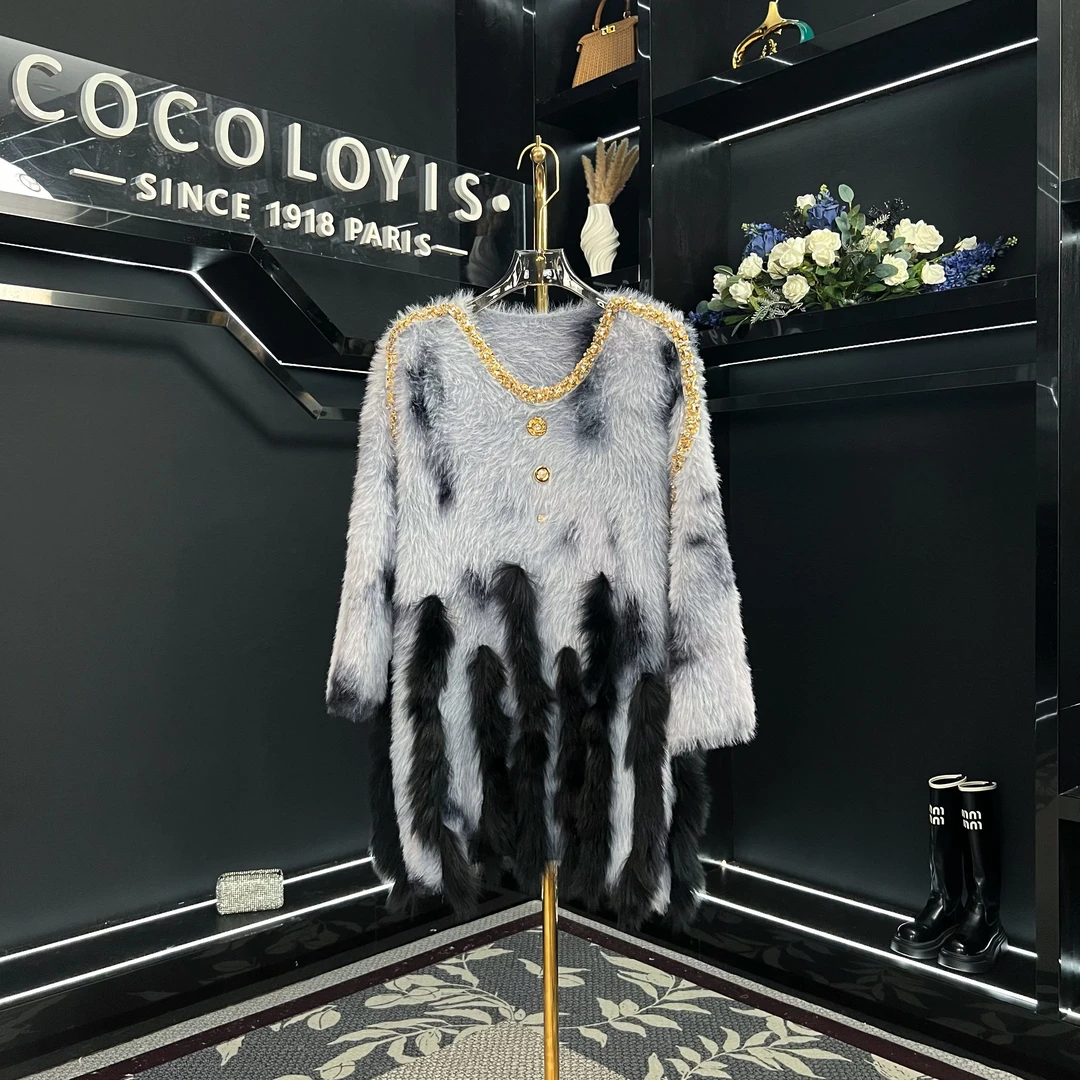 【二哥专属编号41】法式重工金色钉珠镶钻百搭气质毛衣2411274