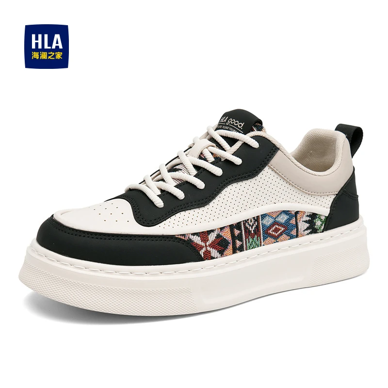HLA/海澜之家男鞋2025秋冬新款男士潮流个性厚底百搭轻便休闲板鞋
