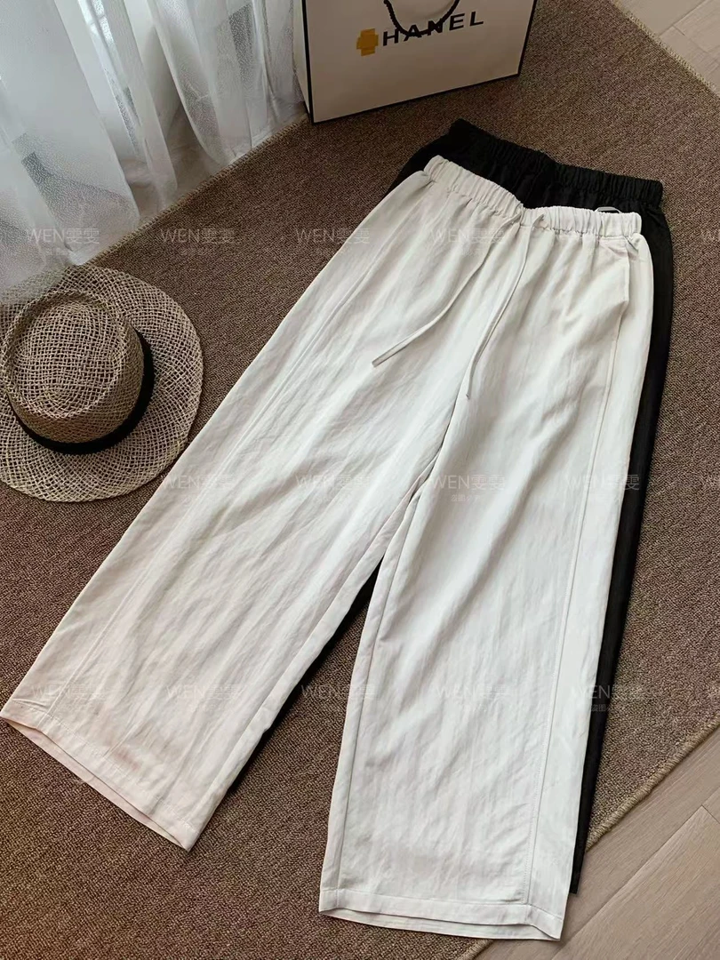 WEN 25新款夏季薄款宽松抽绳松紧腰休闲长裤WWK0358