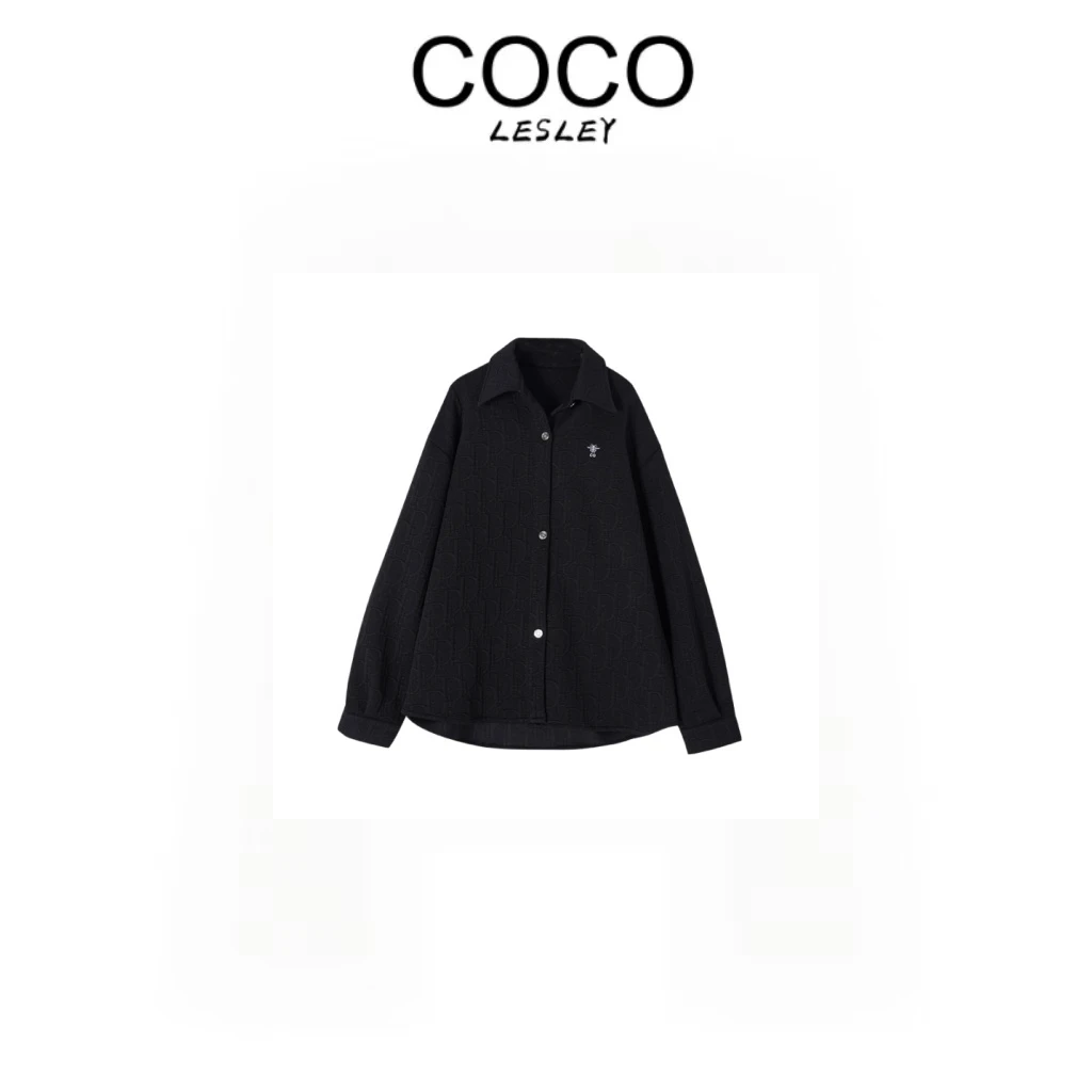 【COCO LESLEY】百搭时尚休闲经典早秋穿搭衬衫领长袖衬衫外套3228