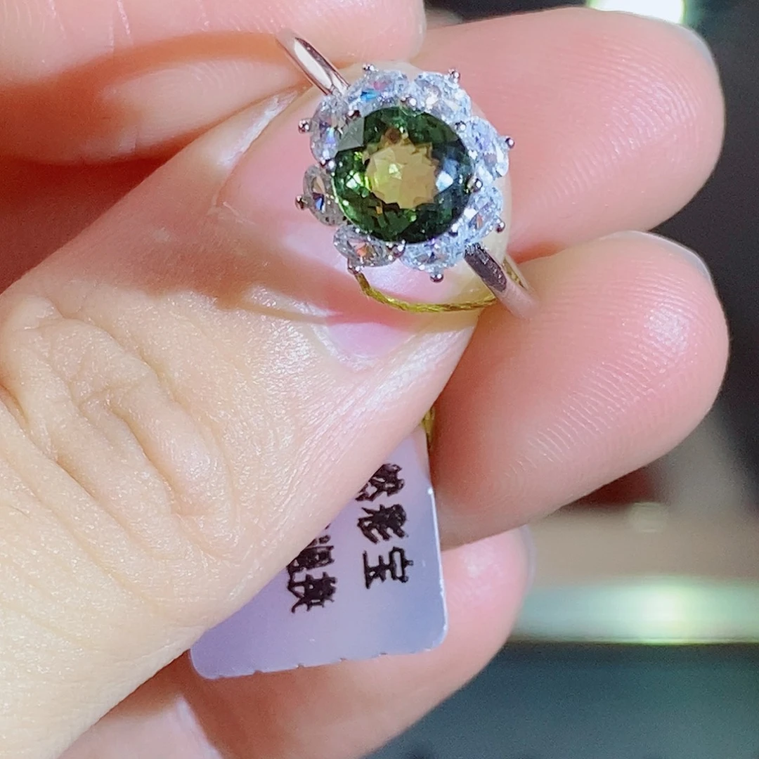 碧玺戒指银S925镶嵌