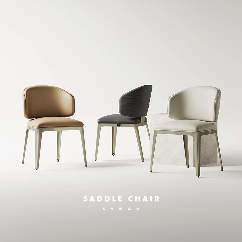 广东佛山意式极简波纹餐椅家用软包靠背椅轻奢高级感餐厅皮质椅子