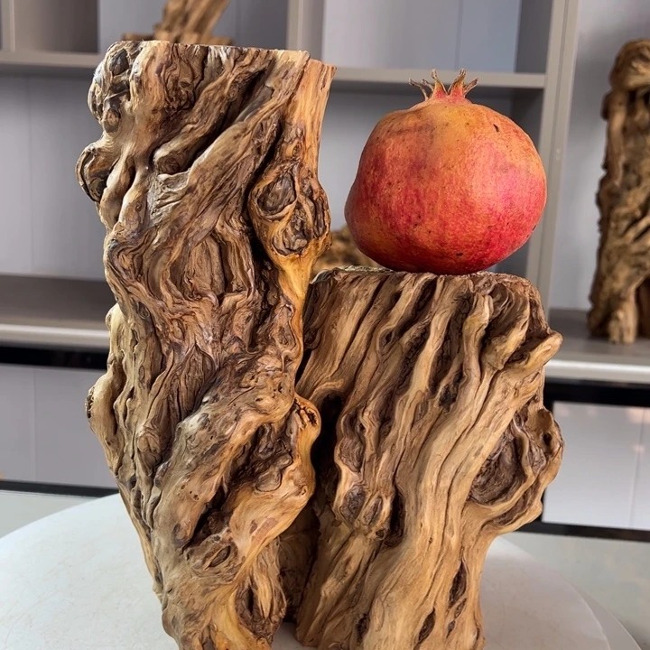 木石榴木榴疤双台底座