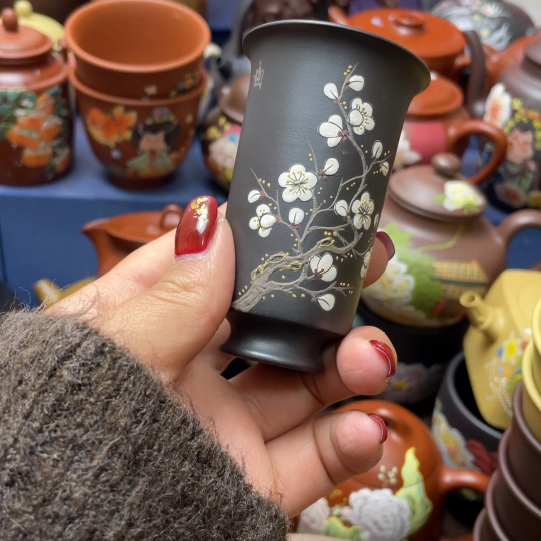 红泥茶杯紫砂主人杯60cc