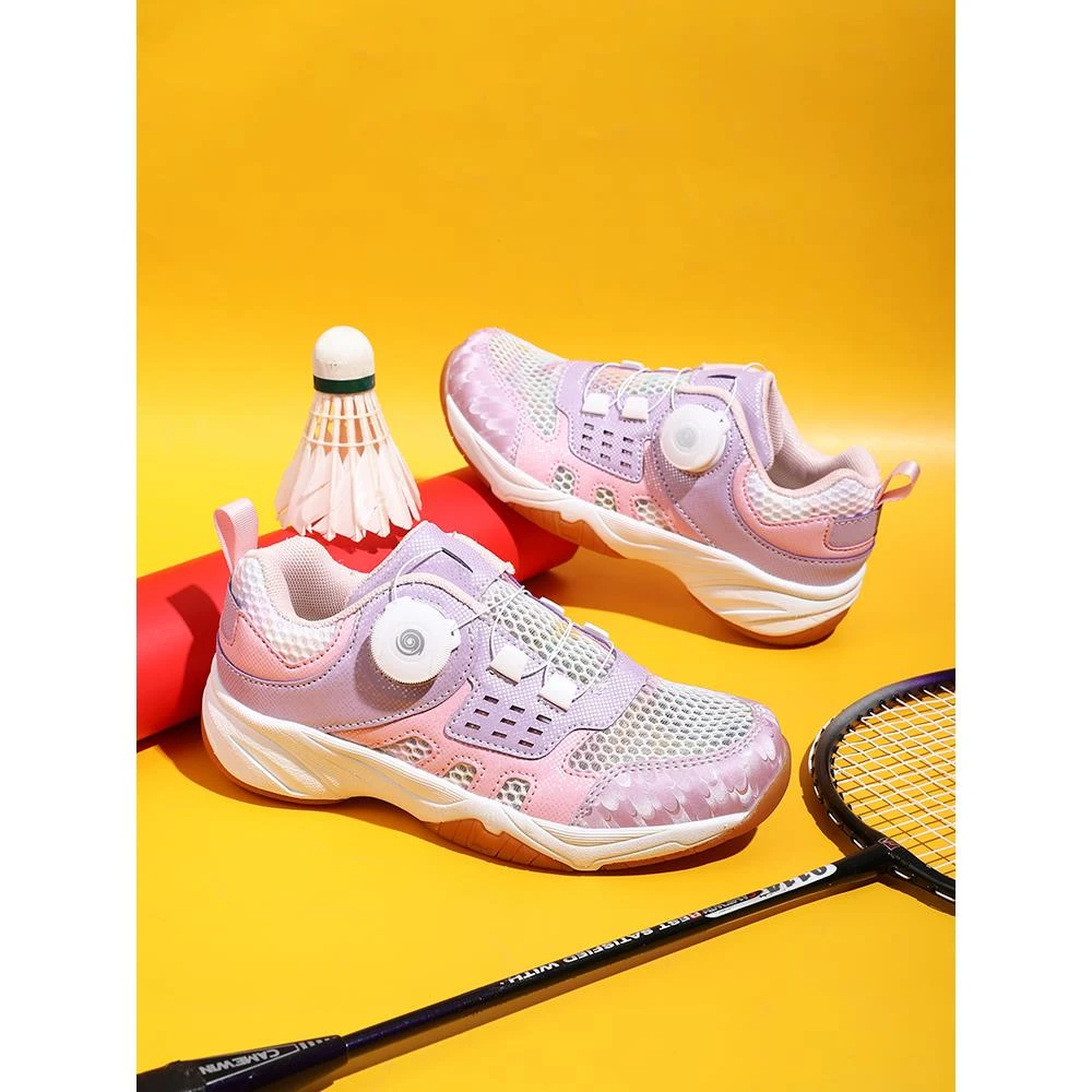 新款单网儿童羽毛球鞋夏季透气女童男童防滑耐磨单网面童鞋运动鞋