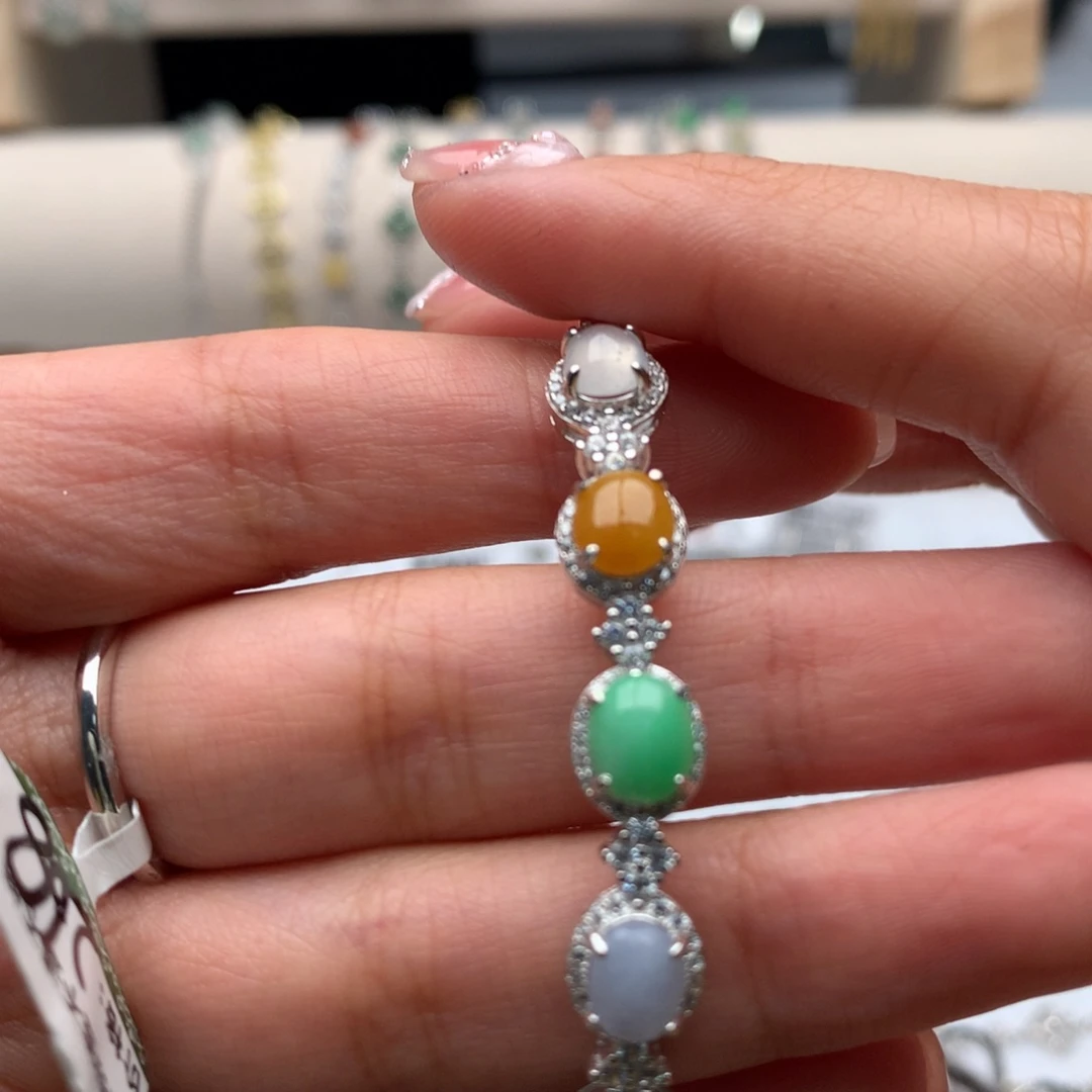 翡翠手链银S925镶嵌清****姐11111111