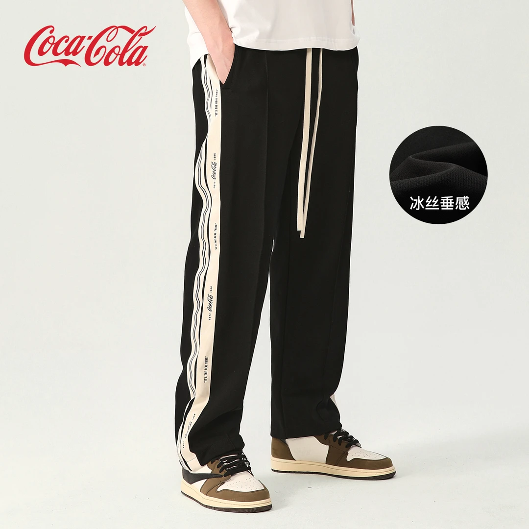Coca-Cola/可口可乐 休闲裤男春夏款美式裤子运动裤直筒冰丝卫裤