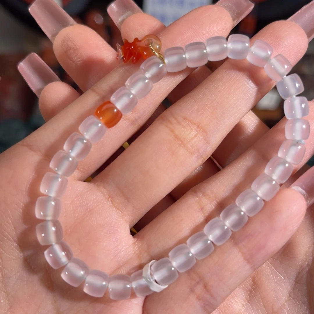 玛瑙/玉髓未镶嵌直切手串 6mm