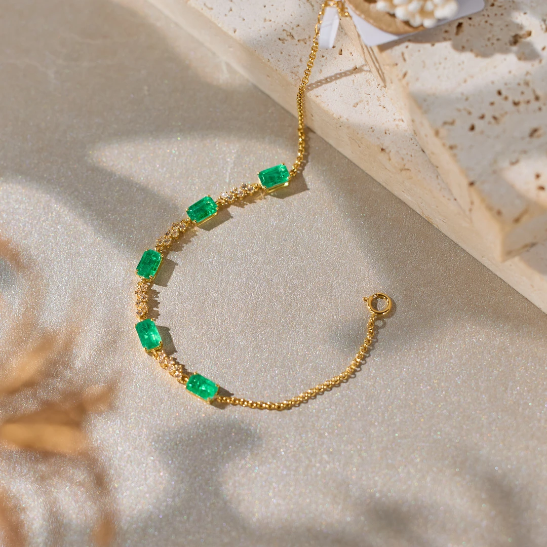 【歪歪】祖母绿手链*18K金镶嵌（多样性发一）XB-S7608