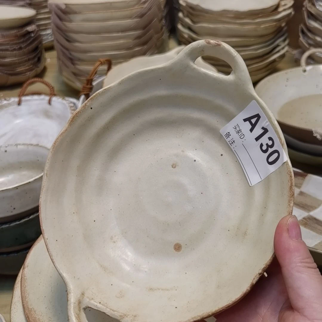 瓷片微瑕粗陶双耳两个一组