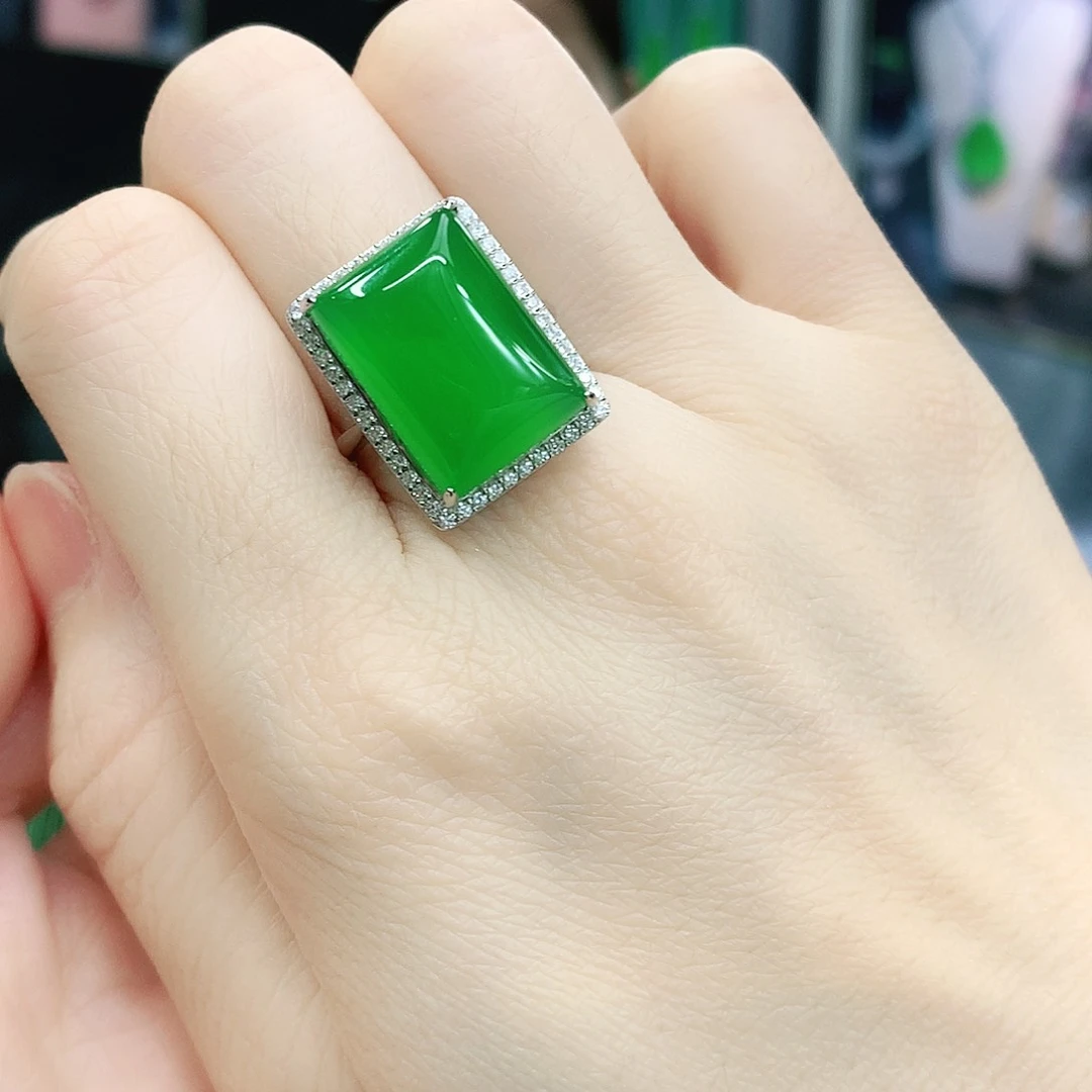 银S925镶嵌戒指玛瑙/玉髓