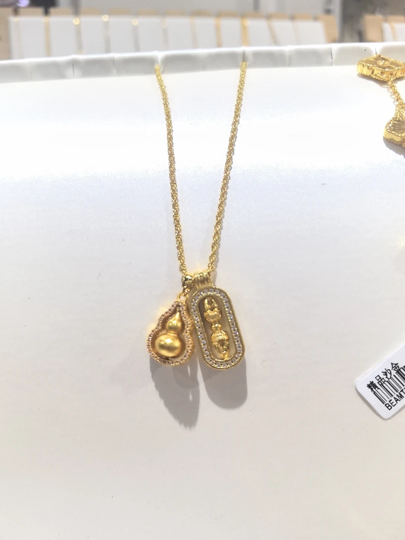 钛钢婚庆饰品 金钢柱葫芦坠项链