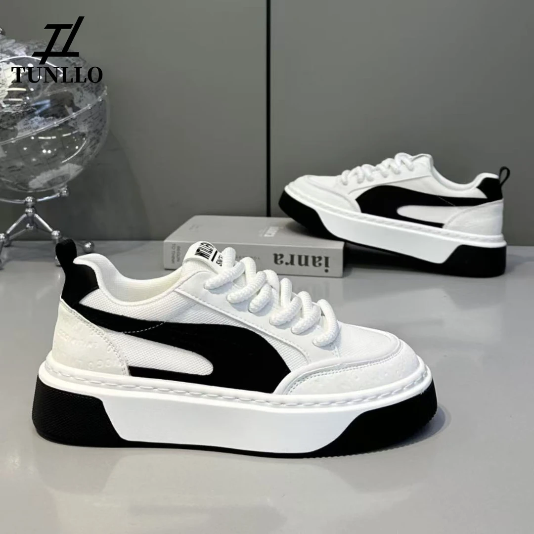 轻奢男鞋夏季新款布面透气潮流百搭舒适厚底增高轻便运动休闲板鞋