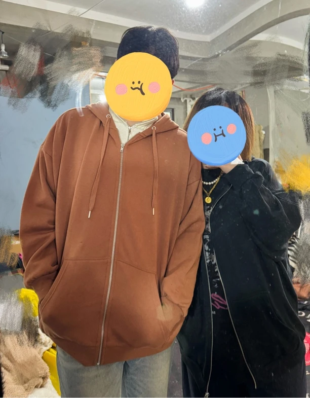 纯棉连帽拉链卫衣三色