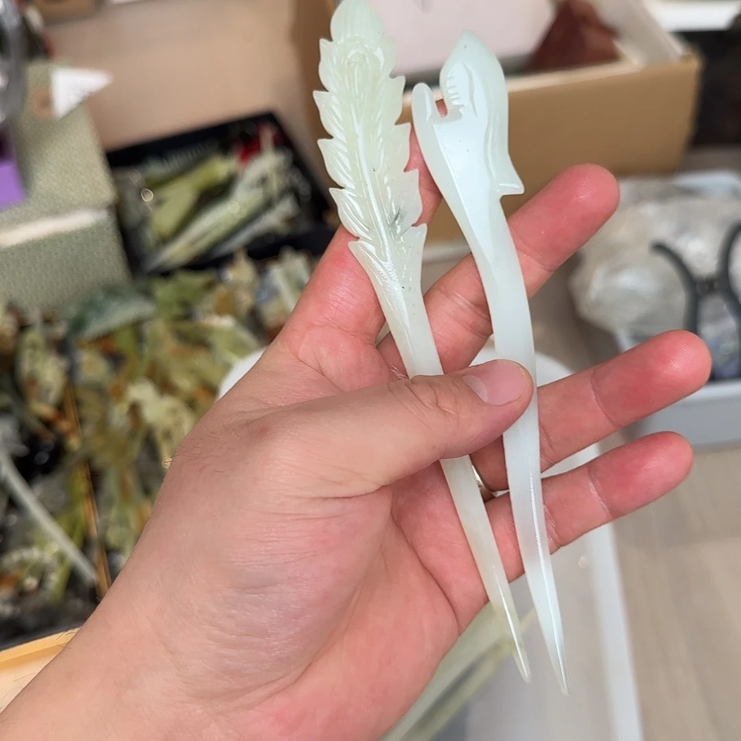 蛇纹石玉未镶嵌发饰