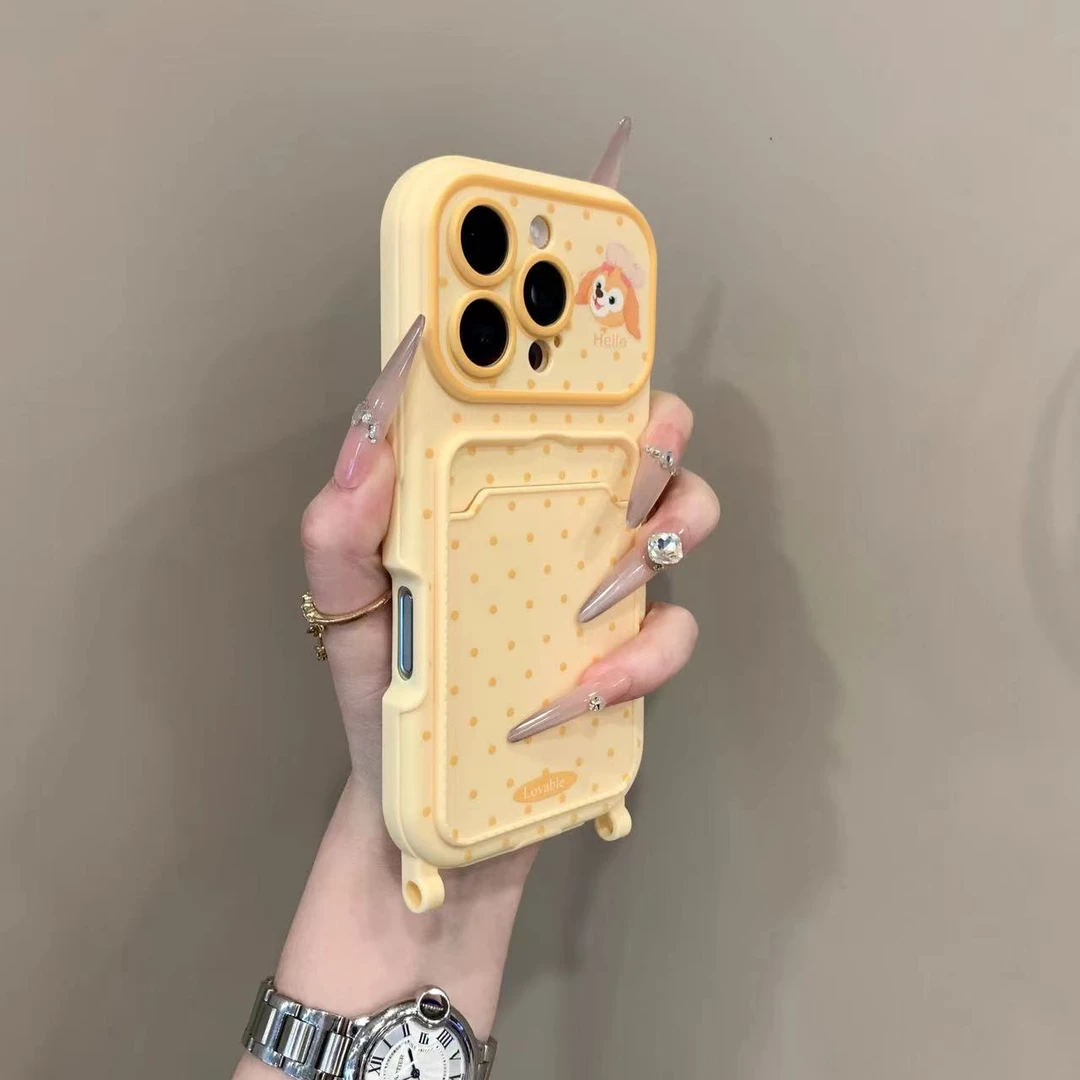 大视窗波点可爱玲娜贝儿卡包适用苹果16promax手机壳iphone15新款