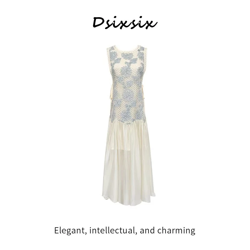 Cherry She现货 【冷艳繁花】夏季新款法式优雅气质修身显瘦连衣裙