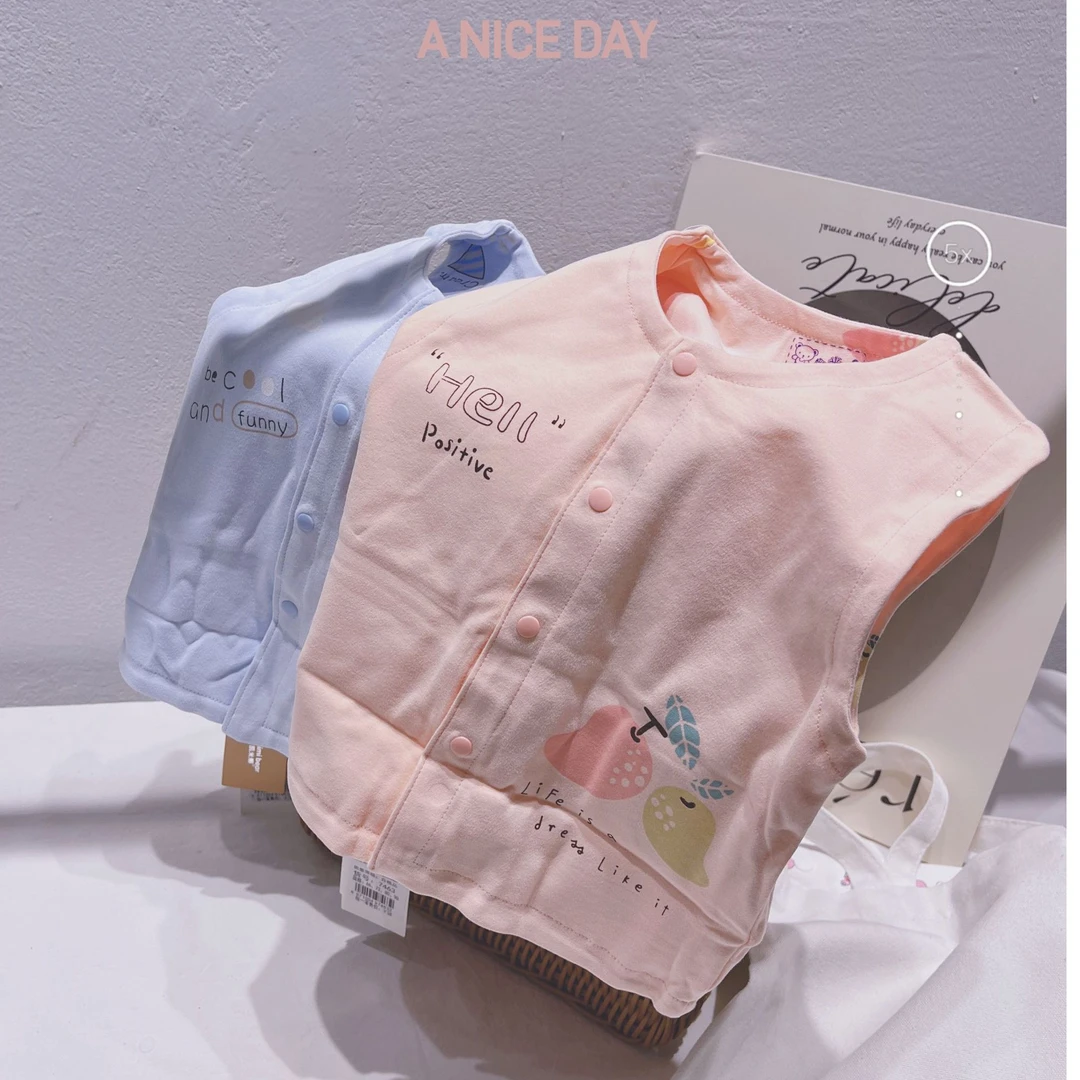 婴幼儿A类春秋外穿背心婴儿新生宝宝纯棉双面穿马甲儿童坎肩双层