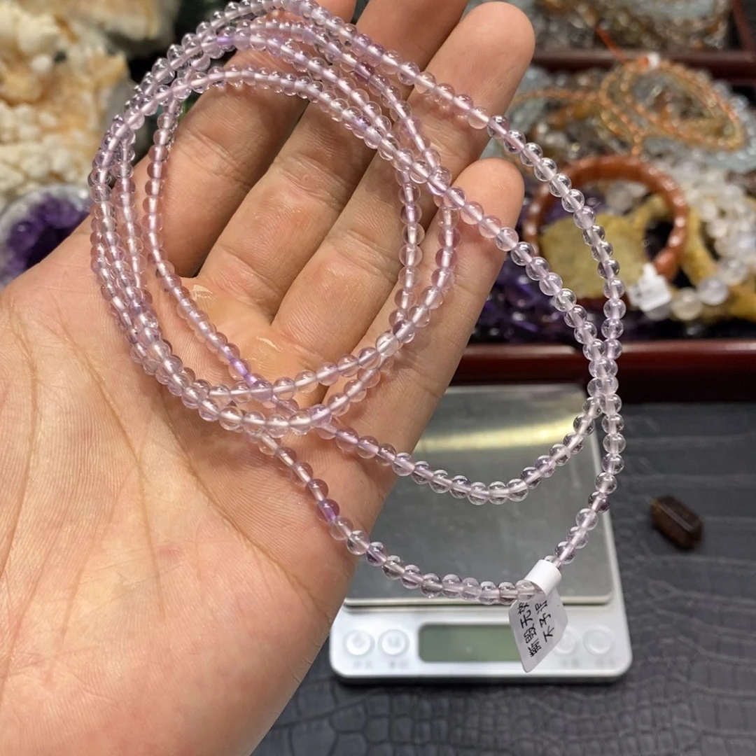 水晶手链未镶嵌玻利维亚三圈4mm