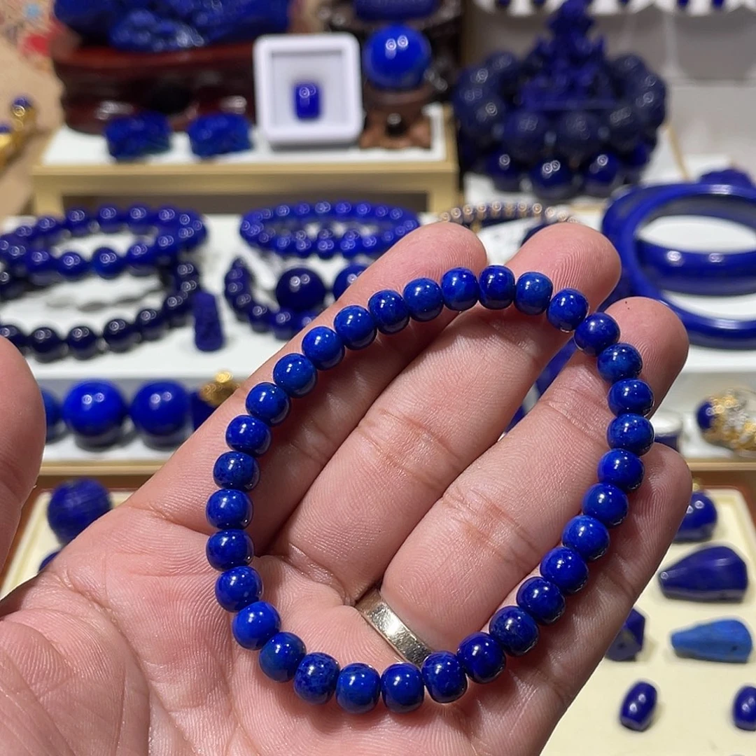白***子青金石未镶嵌7mm精工老型手串