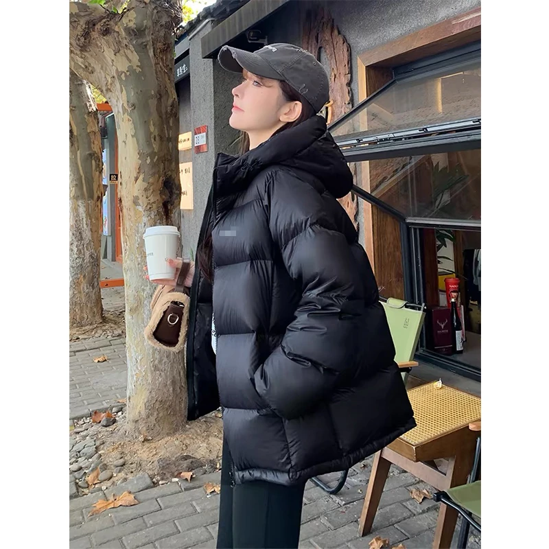 【90白鸭绒】连帽泡芙面包服羽绒服男女同款短款时尚