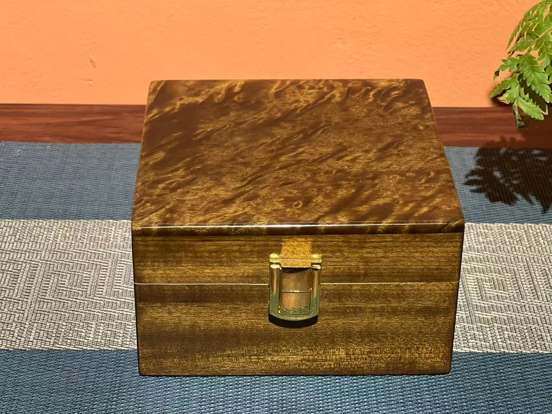 金丝楠 乌木 正方盒-单个{精品}15*