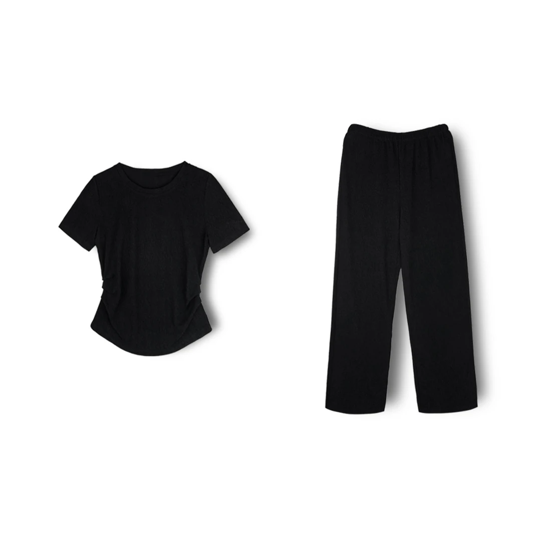 25s【伽D】新款时尚黑色气质套装（25J143T018）【】