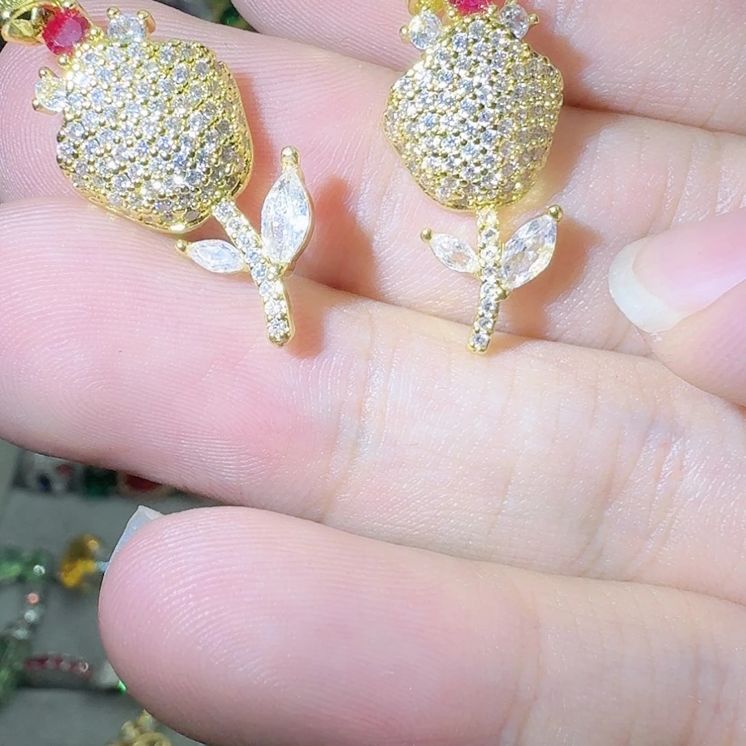 绿水晶戒指银S925镶嵌芯*