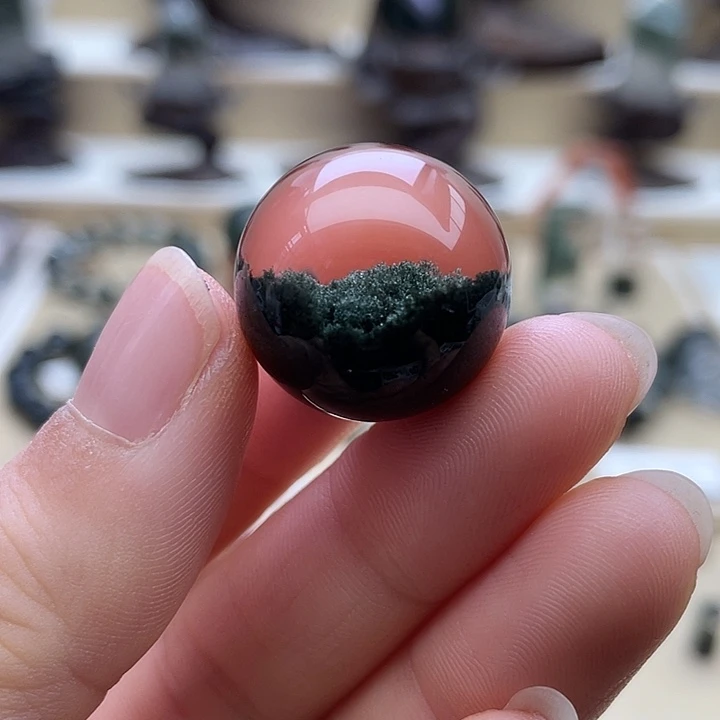 未镶嵌颈饰水晶绿幽灵聚宝盆单珠