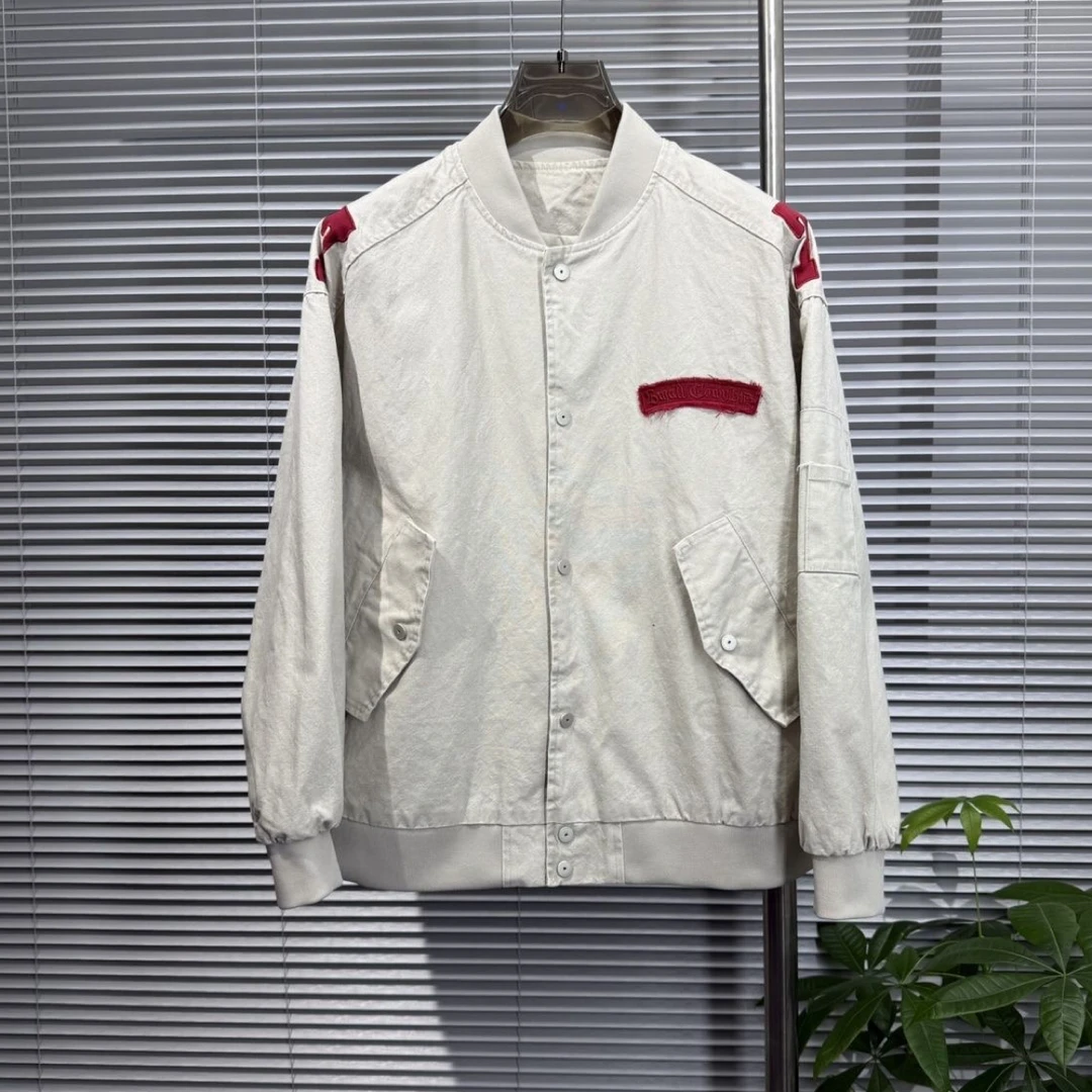 潮牌2025美式秋季痞帅男士夹克外套新款宽松时尚棒球情侣刺绣