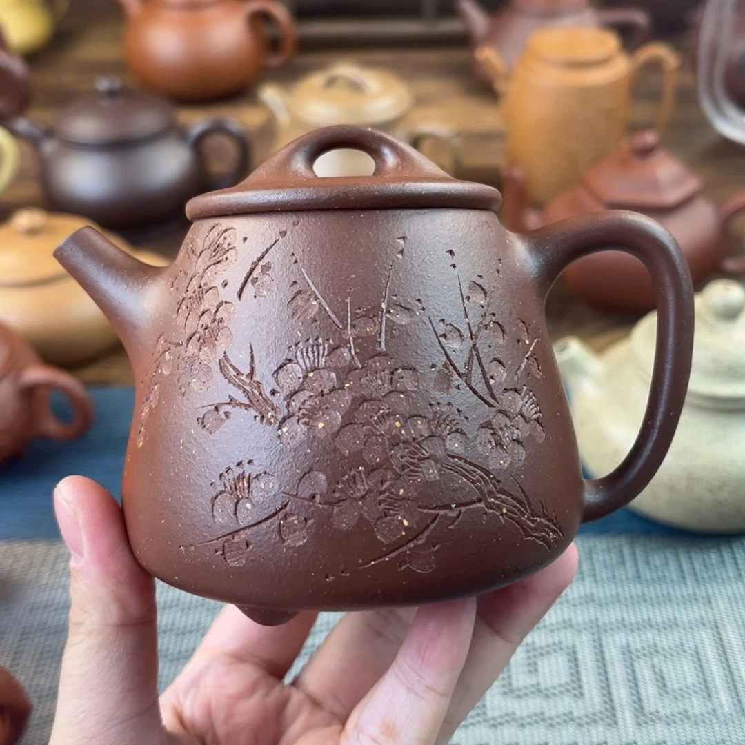 言***易紫砂茶壶手工制作工艺精湛