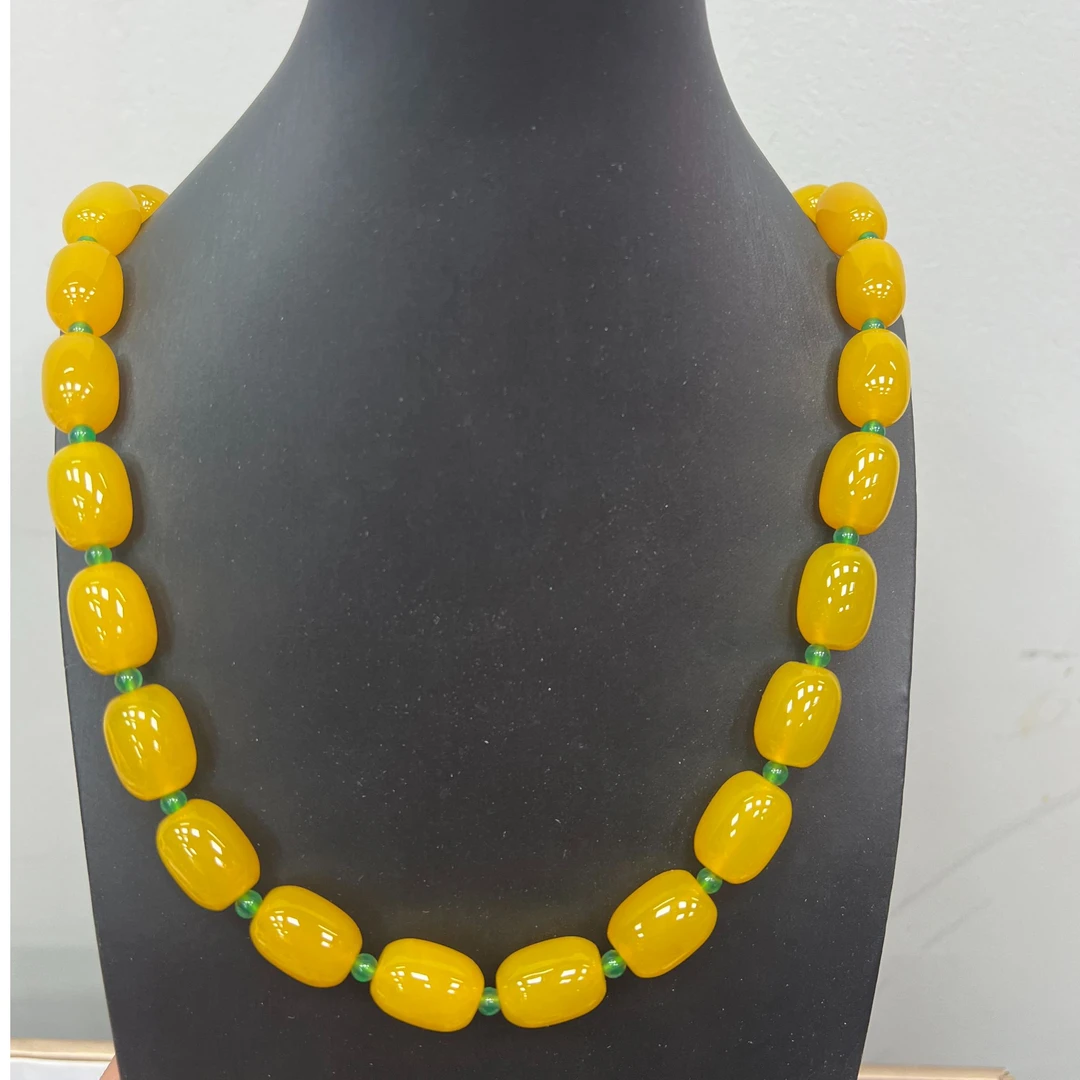 A5283天然珠宝雪域龙皇参玛瑙妈妈链